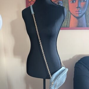 Urban Expressions Light Blue Crossbody Bag with Gold Chain